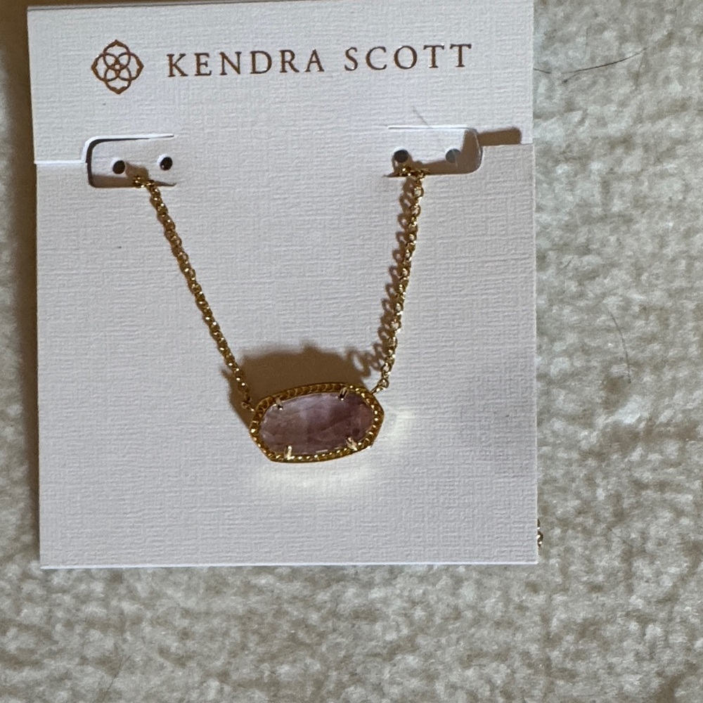Kendra Scott Elisa Gold Necklace with Pink Stone